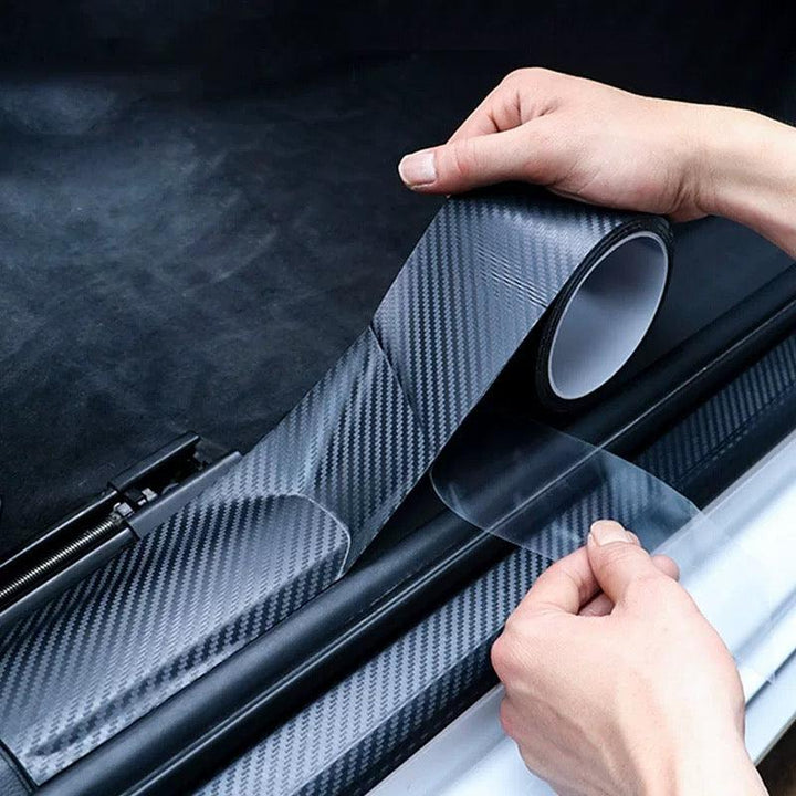 Carbon Fiber Pattern Nano Adhesive Door Sill Strip - Evoevs